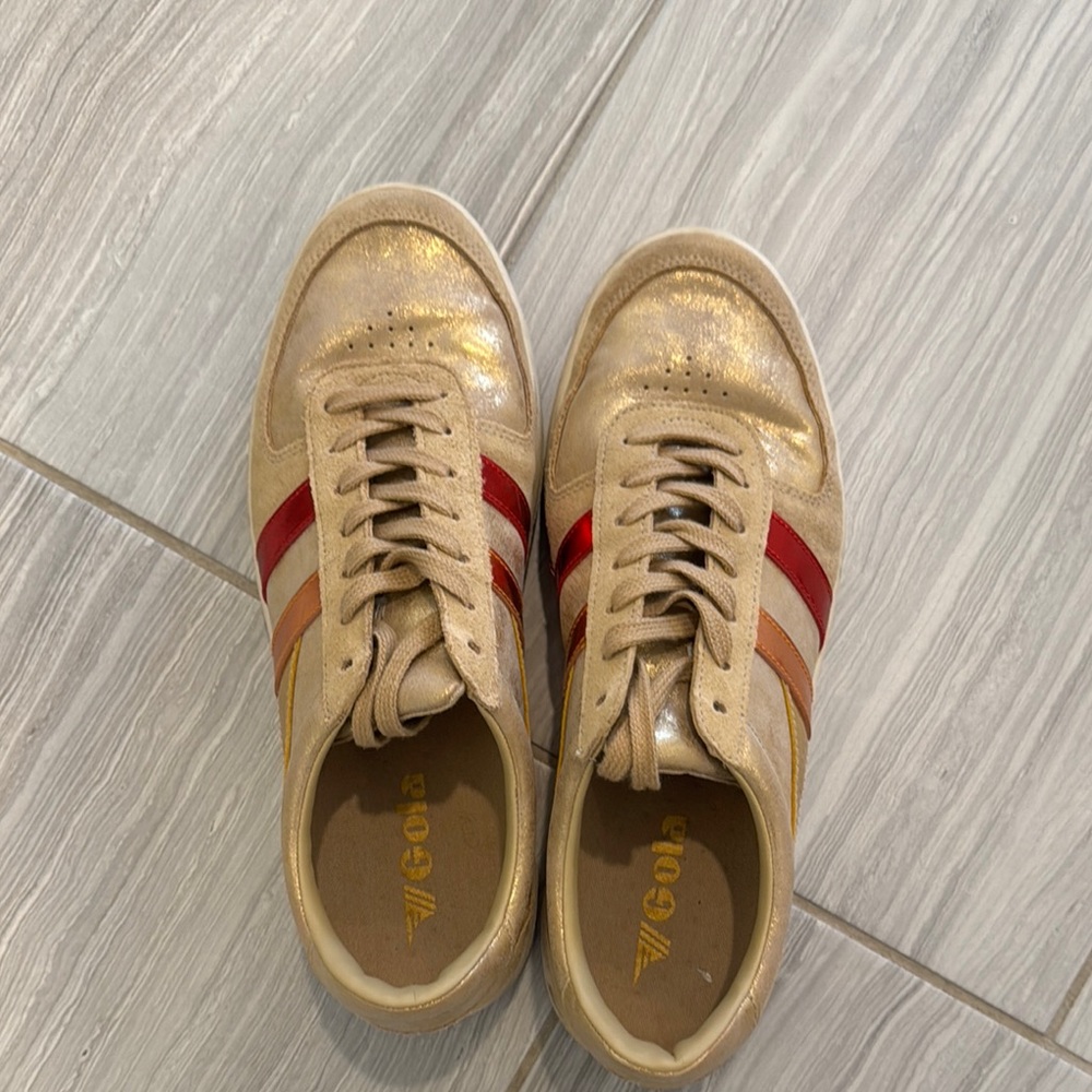 EUC Gold and Red GOLA Sneakers